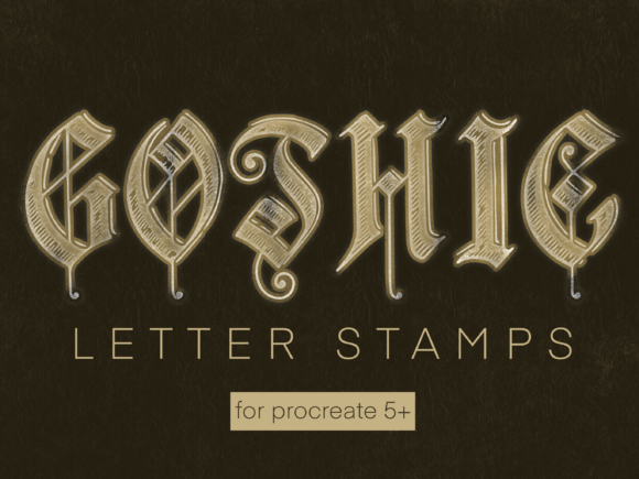 Download Old Gothic Letter Stamps for Procreate - Procreate Collection