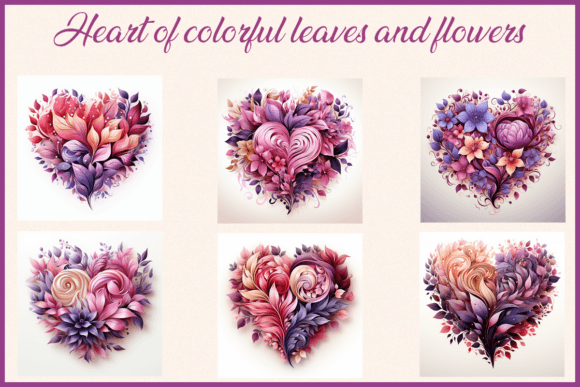 Download Heart of Colorful Leaves and Flowers - Leaves and flowers Collection