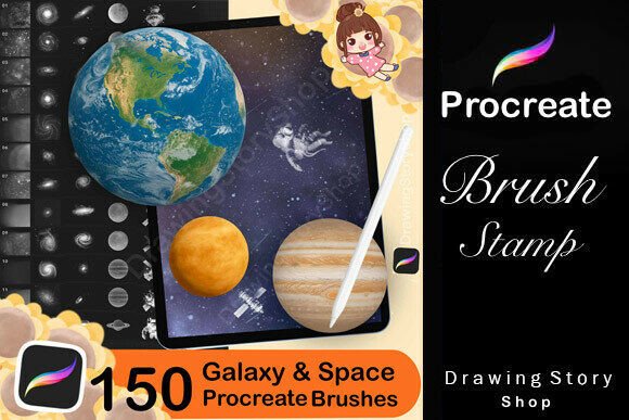 Download 150 Procreate Galaxy Brushes Stamps - Procreate Collection