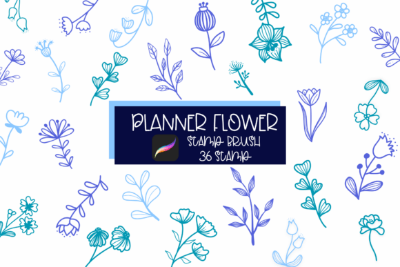 Download Planner Flower Procreate Stamp Brush - Procreate Collection