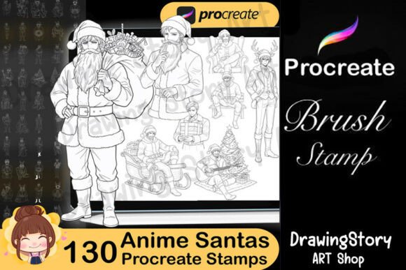 Download 130 Anime Procreate Santa Stamps - Procreate Collection