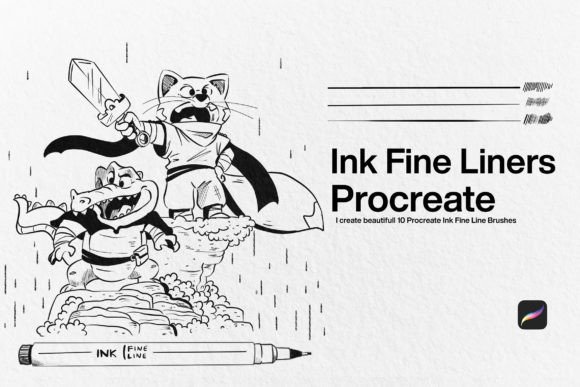 Download 10 Ink Fine Liner Brushes Procreate - Procreate Collection