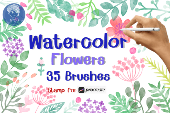 Download Watercolor Flowers Brush Stamp Procreate - Procreate Collection