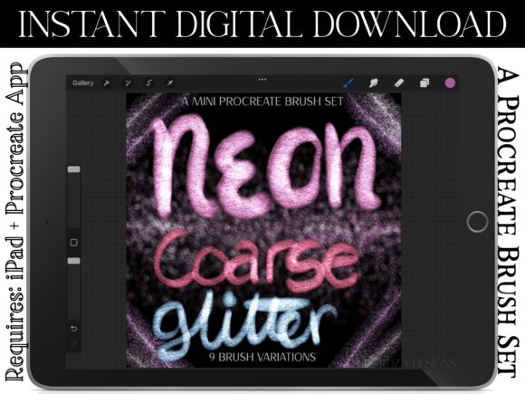 Download Neon Coarse Glitter Procreate Brushes - Procreate Collection
