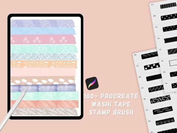 Download Procreate Washi Tape Stamp Brushes - Procreate Collection