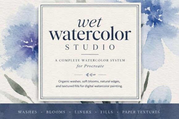Download Wet Watercolor Procreate Brush Set - Procreate Collection
