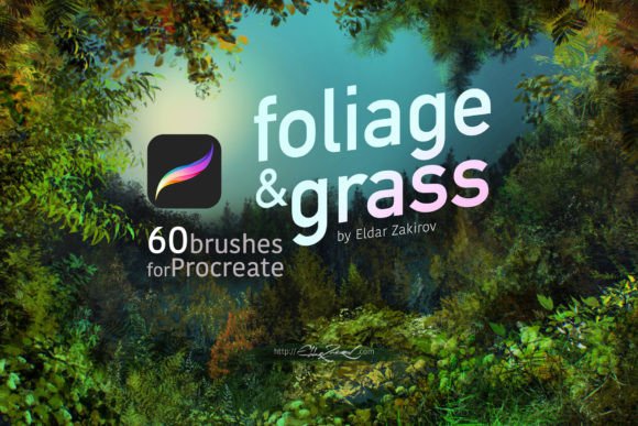Download 60 Foliage &amp; Grass Brushes for Procreate - Procreate Collection