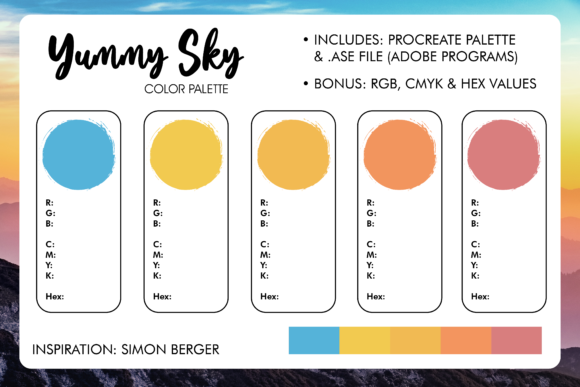 Download Yummy Sky Procreate Color Palette - Procreate Collection