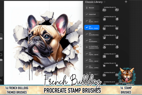 Download French Bulldog Procreate Brush Stamps - Procreate Collection