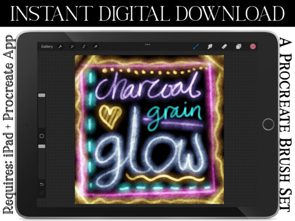 Download Charcoal Grain Glow Procreate Brushes - Procreate Collection