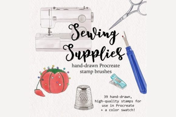 Download Procreate Sewing Supplies Brush Stamps - Procreate Collection
