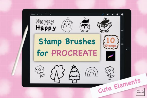 Download Procreate Stamp Brushes - Cute Elements - Procreate Collection