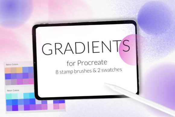 Download Gradient Shapes and Retro Neon Procreate - Procreate Collection