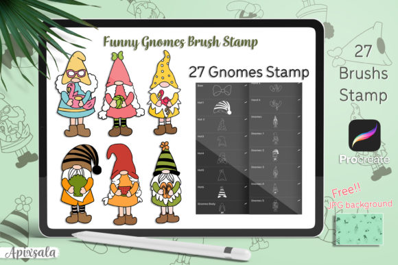 Download Funny DIY Gnomes Brush Stamp Procreate - Procreate Collection