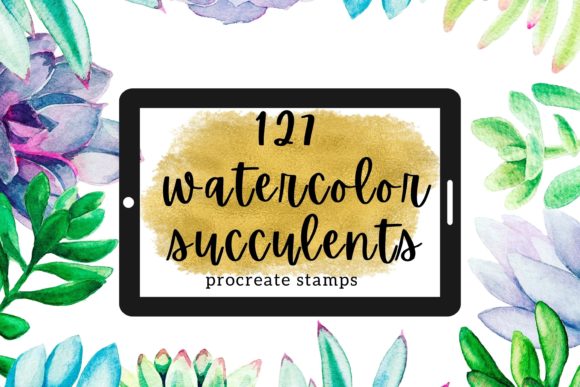Download Watercolor Succulents Procreate Stamps - Procreate Collection