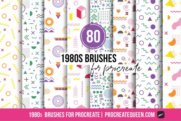 Download 1980s Procreate Pattern Brushes &amp; Stamps - Procreate Collection