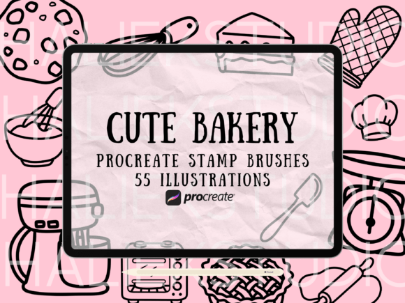 Download Cute Bakery Procreate Stamp Brush Set - Procreate Collection
