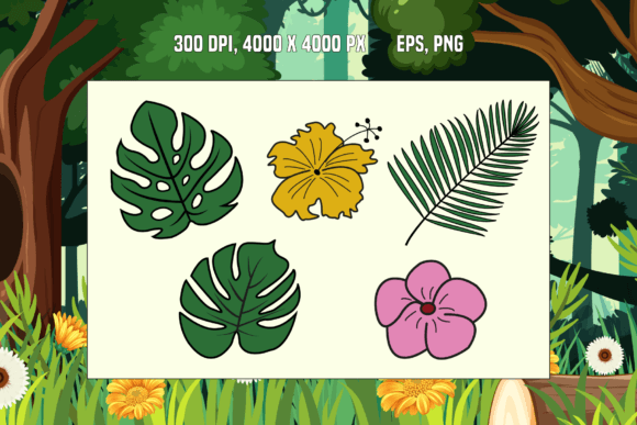Download Tropical Leaves and Flowers - Leaves and flowers Collection