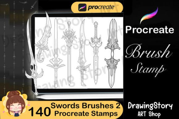 Download 140 Sword Procreate Brushes Set2 - Procreate Collection