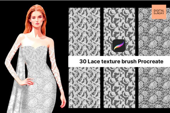 Download 30 Lace Texture Brushes for Procreate - Procreate Collection