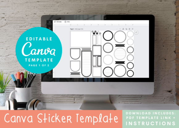 Download Canva Colorful Shapes Planner Stickers - Premium Resources