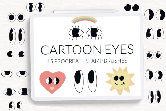 Download Cartoon Eyes Procreate Stamp Brushes - Procreate Collection
