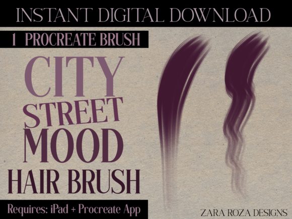 Download City Street Mood, 1 Procreate Hair Brush - Procreate Collection