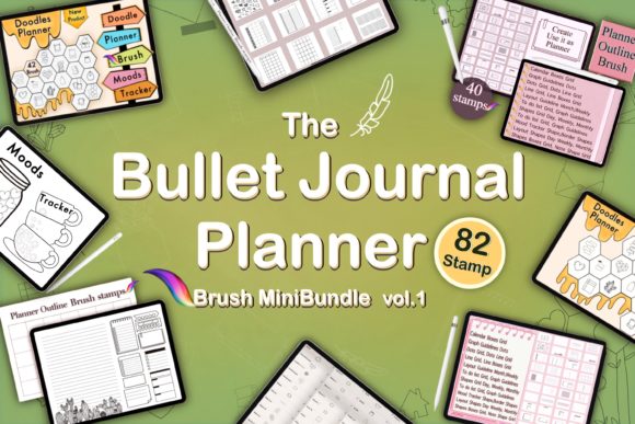 Download MiniBundle Planner Brush Stamp Procreate - Procreate Collection