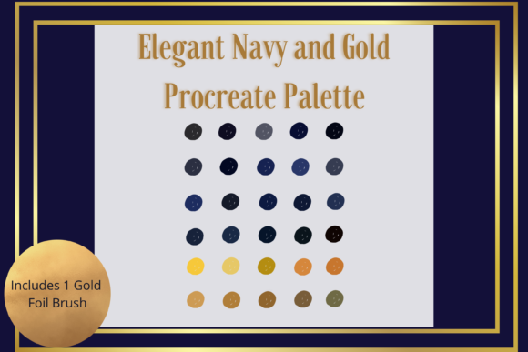 Download Navy &amp; Gold Procreate Palette &amp; Brush - Procreate Collection