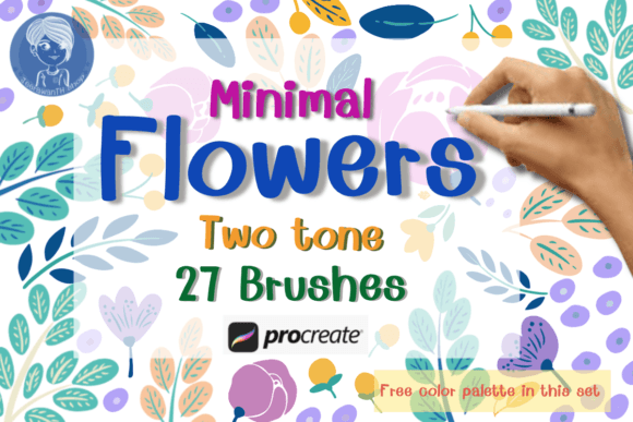 Download Minimal Flowers Brush Stamp Procreate - Procreate Collection