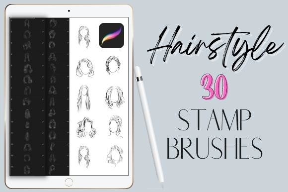 Download Procreate Hairstyle Stamp Brushes Set - Procreate Collection
