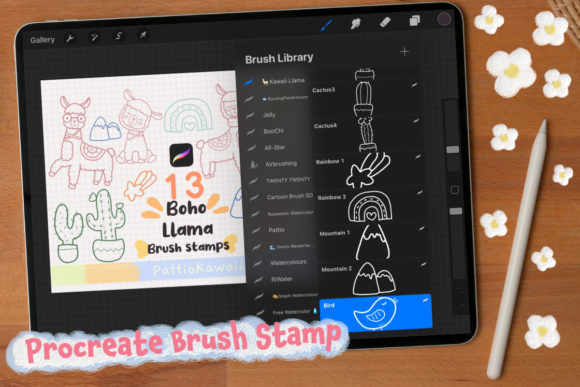 Download Procreate Brush Stamps Cute Llama Cactus - Procreate Collection
