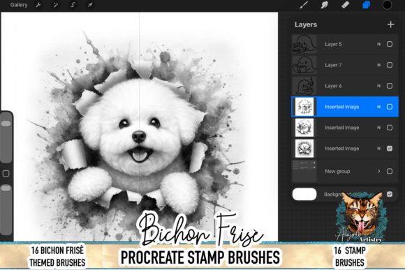 Download Bichon Frise Procreate Brush Stamps - Procreate Collection
