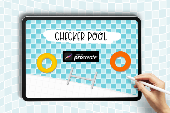 Download Checker Pool Pattern Brush | Procreate - Procreate Collection