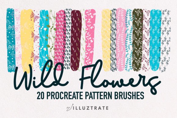 Download Wild Flowers Procreate Pattern Brushes - Procreate Collection