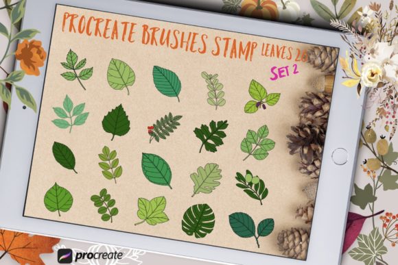 Download Procreate Brushes Stamp Leaves Set 2 - Procreate Collection