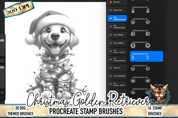 Download Christmas Golden Retriever Procreate - Procreate Collection