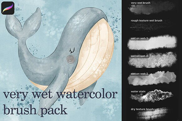 Download Very Wet Watercolor Procreate Brush - Procreate Collection