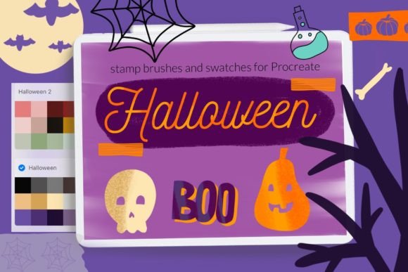 Download Halloween Stamps Brushes Procreate - Procreate Collection