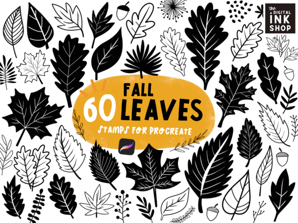 Download Autumn Fall Leaves Procreate Stamps - Procreate Collection