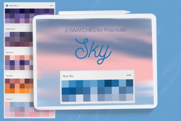 Download Sky Swatches Procreate. Blue Sky, Sunset - Procreate Collection