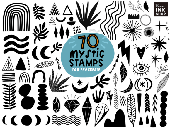 Download 70 Mystic Boho Themed Procreate Stamps - Procreate Collection