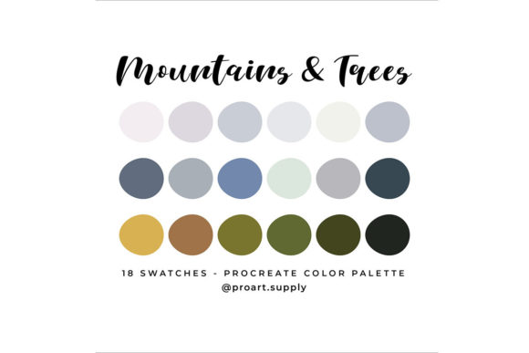 Download Mountains &amp; Trees Procreate Color Palette - Procreate Collection