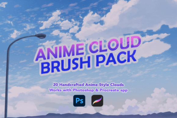 Download Anime-Style Cloud Brush Pack - Brush pack Collection
