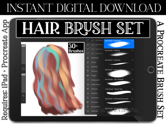 Download Procreate Hair Brush Set Vol. 2 - Procreate Collection